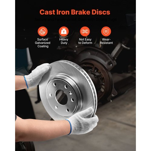 Front & Rear Brake Kit Compatible with 2008-2017 Buick Enclave, 2009-2017 Chevrolet Traverse/2007-2010 Saturn Outlook, 2007-2016 GMC Acadia/2017 GMC Acadia Limited, Hollow Brake Rotors Pads Kit