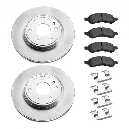 Front & Rear Brake Kit Compatible with 2008-2017 Buick Enclave, 2009-2017 Chevrolet Traverse/2007-2010 Saturn Outlook, 2007-2016 GMC Acadia/2017 GMC Acadia Limited, Hollow Brake Rotors Pads Kit