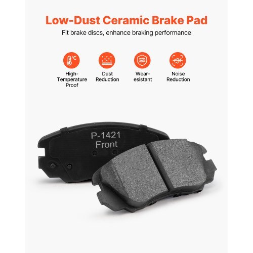 Front and Rear Brake Kit Compatible with 2010-2017 Chevrolet Equinox, 2010-2017 GMC Terrain, Hollow Brake Rotors Ceramic Brake Pads Replacement Kit, 12.7 in Front Rotors, 12 in Rear Rotors