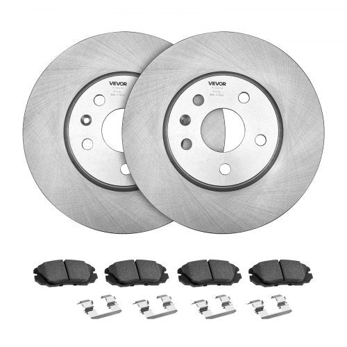 Front and Rear Brake Kit Compatible with 2010-2017 Chevrolet Equinox, 2010-2017 GMC Terrain, Hollow Brake Rotors Ceramic Brake Pads Replacement Kit, 12.7 in Front Rotors, 12 in Rear Rotors