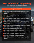 Front and Rear Brake Kit Fits for 2013-2015 Ford Explorer (Limited, Sport, XLT; Heavy Duty Brakes), 2018 Ford Explorer (Limited, Platinum, Sport, XLT; Heavy Duty Brakes; 2 Piston Rear Caliper)