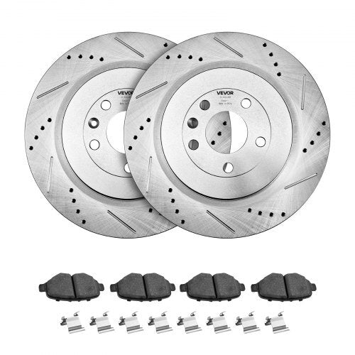 Front and Rear Brake Kit Fits for 2013-2015 Ford Explorer (Limited, Sport, XLT; Heavy Duty Brakes), 2018 Ford Explorer (Limited, Platinum, Sport, XLT; Heavy Duty Brakes; 2 Piston Rear Caliper)