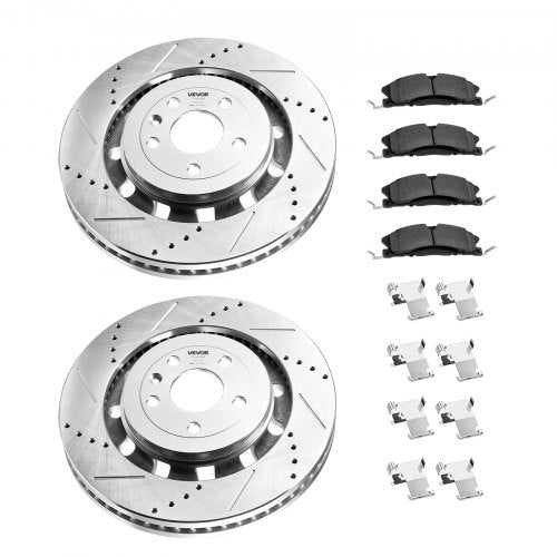 Front and Rear Brake Kit Fits for 2013-2015 Ford Explorer (Limited, Sport, XLT; Heavy Duty Brakes), 2018 Ford Explorer (Limited, Platinum, Sport, XLT; Heavy Duty Brakes; 2 Piston Rear Caliper)