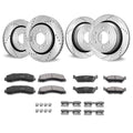 Front and Rear Brake Kit Compatible with 2012-2020 Ford F-150(MPB Only), Drilled and Slotted Brake Rotors Ceramic Brake Pads Replacement, 13.8" Front Rotors 13.7" Rear Rotors