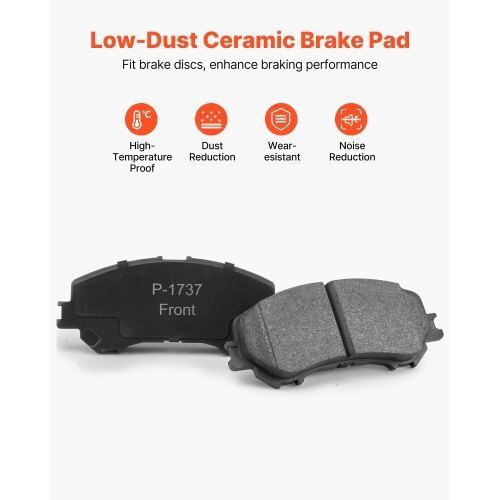 Front and Rear Brake Kit Compatible with 2014-2015 Nissan Rogue (2 Row Seating; 11.65 inch (296mm) Front Outer Diameter), Hollow Structure Brake Rotors Ceramic Brake Pads Replacement Kit