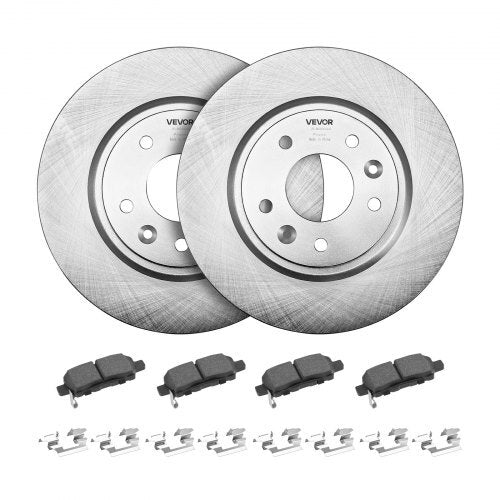 Front and Rear Brake Kit Compatible with 2014-2015 Nissan Rogue (2 Row Seating; 11.65 inch (296mm) Front Outer Diameter), Hollow Structure Brake Rotors Ceramic Brake Pads Replacement Kit