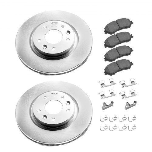 Front and Rear Brake Kit Compatible with 2014-2015 Nissan Rogue (2 Row Seating; 11.65 inch (296mm) Front Outer Diameter), Hollow Structure Brake Rotors Ceramic Brake Pads Replacement Kit