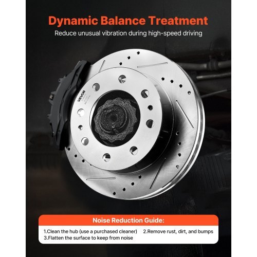 Front and Rear Brake Kit Compatible with 2002-2006 Chevrolet Avalanche 2500 (8 STUD), 2002-2004 Chevrolet Silverado 2500 (Models w/Manual Transmission ONLY), Drilled & Slotted Brake Rotors