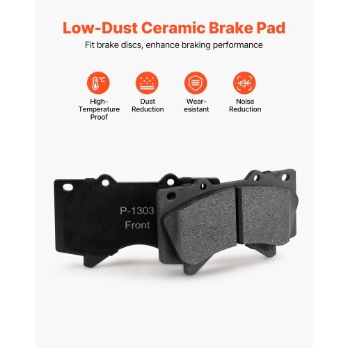 Front & Rear Ceramic Brake Kit Compatible with 2016-2021 Lexus LX570, 2016-2021 Toyota Land Cruiser, Drilled and Slotted Brake Rotors Ceramic Brake Pads Replacement Kit, 14 inch Front Rotors