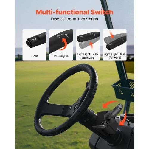 Golf Cart Light Kit, 12 Volt, Street Legal LED Headlight and Taillight Kit with Wiring Harness, Turn Signals, Hazard Light, Switch Horn, Brake Pad, Zip Ties, ABS Housing, for Club Car DS 1993-Up