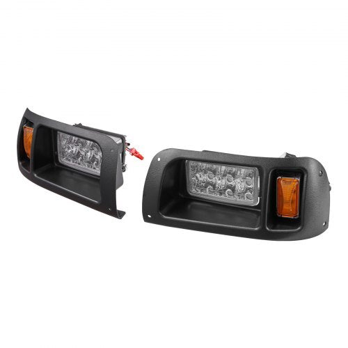 Golf Cart Light Kit, 12 Volt, Street Legal LED Headlight and Taillight Kit with Wiring Harness, Turn Signals, Hazard Light, Switch Horn, Brake Pad, Zip Ties, ABS Housing, for Club Car DS 1993-Up