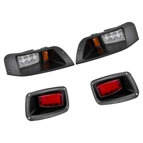 Golf Cart Light Kit, 12V, LED Headlight and Taillight Kit with Wiring Harness, Switch, Zip Ties, ABS Housing, High-Brightness, Waterproof and Dustproof, Suitable for Club Car DS 1993-Up Models