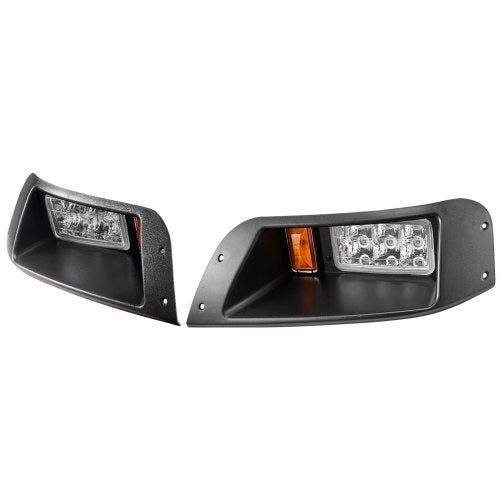 Golf Cart Light Kit, 12 Volt, Street Legal LED Headlight and Tail Light Kit with Wiring Harness, Turn Signals, Hazard Light, Switch Horn, Brake Pad, Zip Ties, ABS Housing, for EZGO TXT 1996-2013