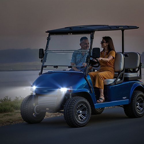 Golf Cart Light Kit, 12 Volt, LED Headlight and Tail Light Kit with Wiring Harness, Switch, Zip Ties, ABS Housing, High-Brightness, Waterproof and Dustproof, Fit for EZGO TXT 1996-2013 Models