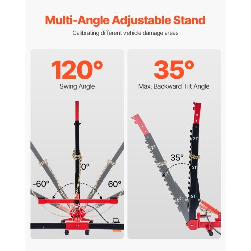Auto Body Frame Puller Straightener, 6T Tension Car Body Repair Equipment with 3T Airbag Jack & 6000PSI Hydraulic Foot Pump, Include 16 Straightening Tools, for Auto Repair Shop Sedan SUV Pickup