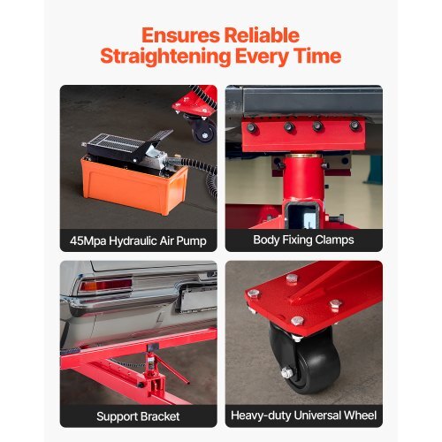 Auto Body Frame Puller Straightener, 6T Tension Car Body Repair Equipment with 3T Airbag Jack & 6000PSI Hydraulic Foot Pump, Include 16 Straightening Tools, for Auto Repair Shop Sedan SUV Pickup
