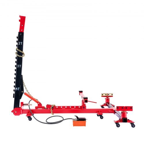 Auto Body Frame Puller Straightener, 6T Tension Car Body Repair Equipment with 3T Airbag Jack & 6000PSI Hydraulic Foot Pump, Include 16 Straightening Tools, for Auto Repair Shop Sedan SUV Pickup