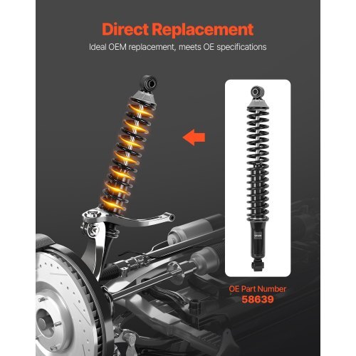 Rear Shock Absorber Strut Assembly, 2Pcs Shock and Strut Assembly with Coil Spring, Fit 2000-2006 Chevrolet Suburban 1500, 2000-2006 Chevrolet Tahoe, 2000-2006 GMC Yukon, Replace for OE 58639