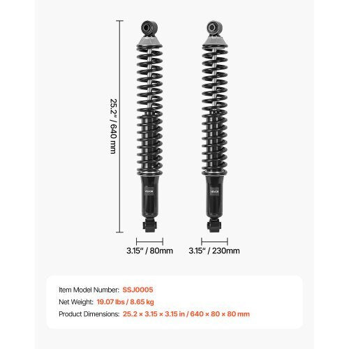 Rear Shock Absorber Strut Assembly, 2Pcs Shock and Strut Assembly with Coil Spring, Fit 2000-2006 Chevrolet Suburban 1500, 2000-2006 Chevrolet Tahoe, 2000-2006 GMC Yukon, Replace for OE 58639