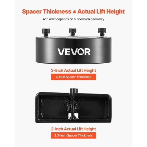 3 Inch Front and 2 Inch Rear Leveling Lift Kit for 2007-2023 Silverado 1500 2WD/4WD, 2007-2023 Sierra 1500 2WD/4WD, Chassis Level Kit with 2 Front Strut Spacers, 2 Rear Lift Blocks, 2 U-Bolts