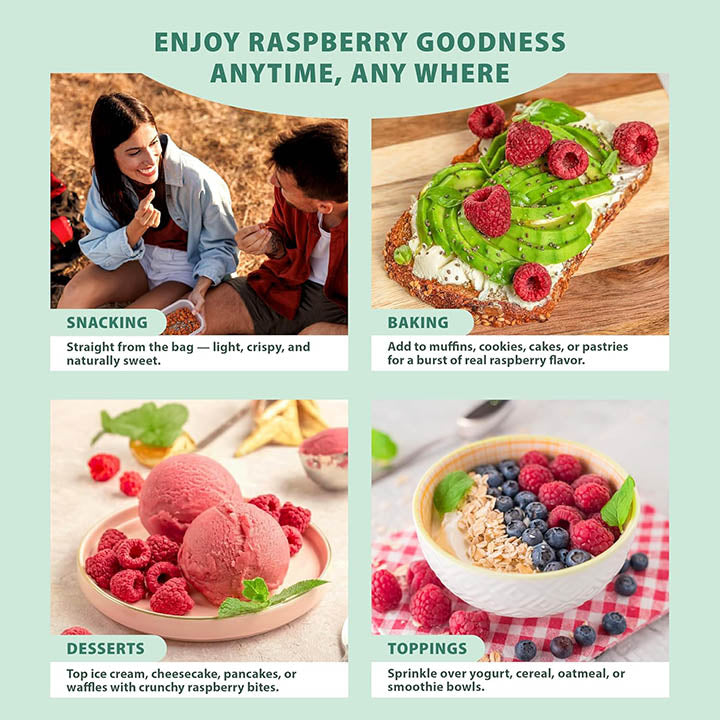 Freeze-Dried Raspberry Whole - Grade A Raspberries - Single Ingredient