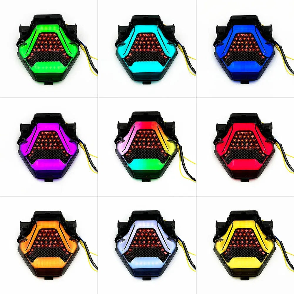 Color: WHITE - Motorcycle LED Taillight Moto rear Brake Light Indicator Lamp for Yamaha MT03 MT25 2014-2020 R3 R25 2013-2020 MT07 2013-2017