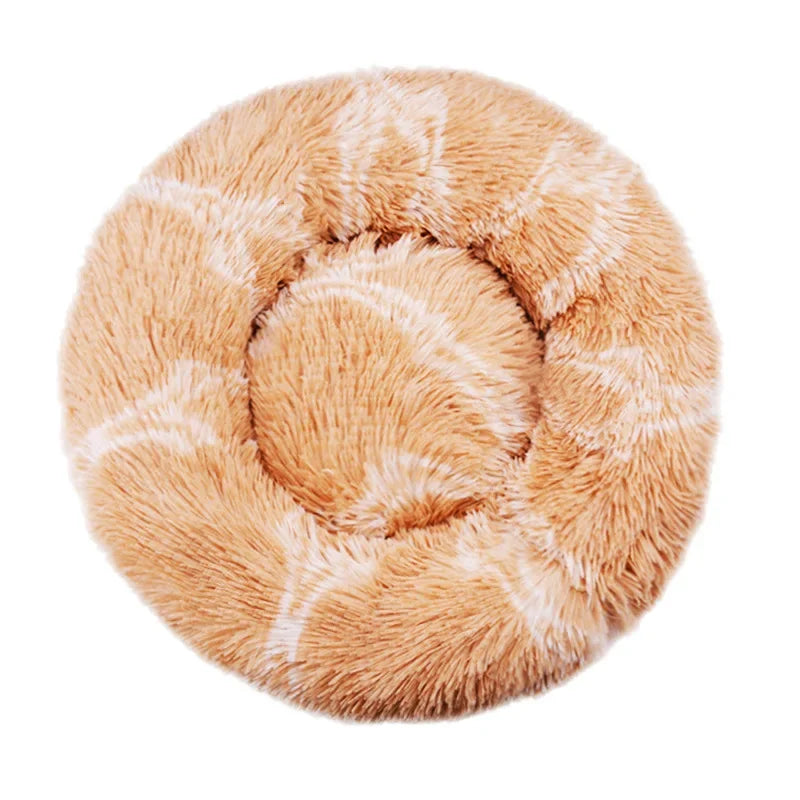 Calming Plush Donut Pet Bed – Washable Anti-Anxiety Dog & Cat Bed