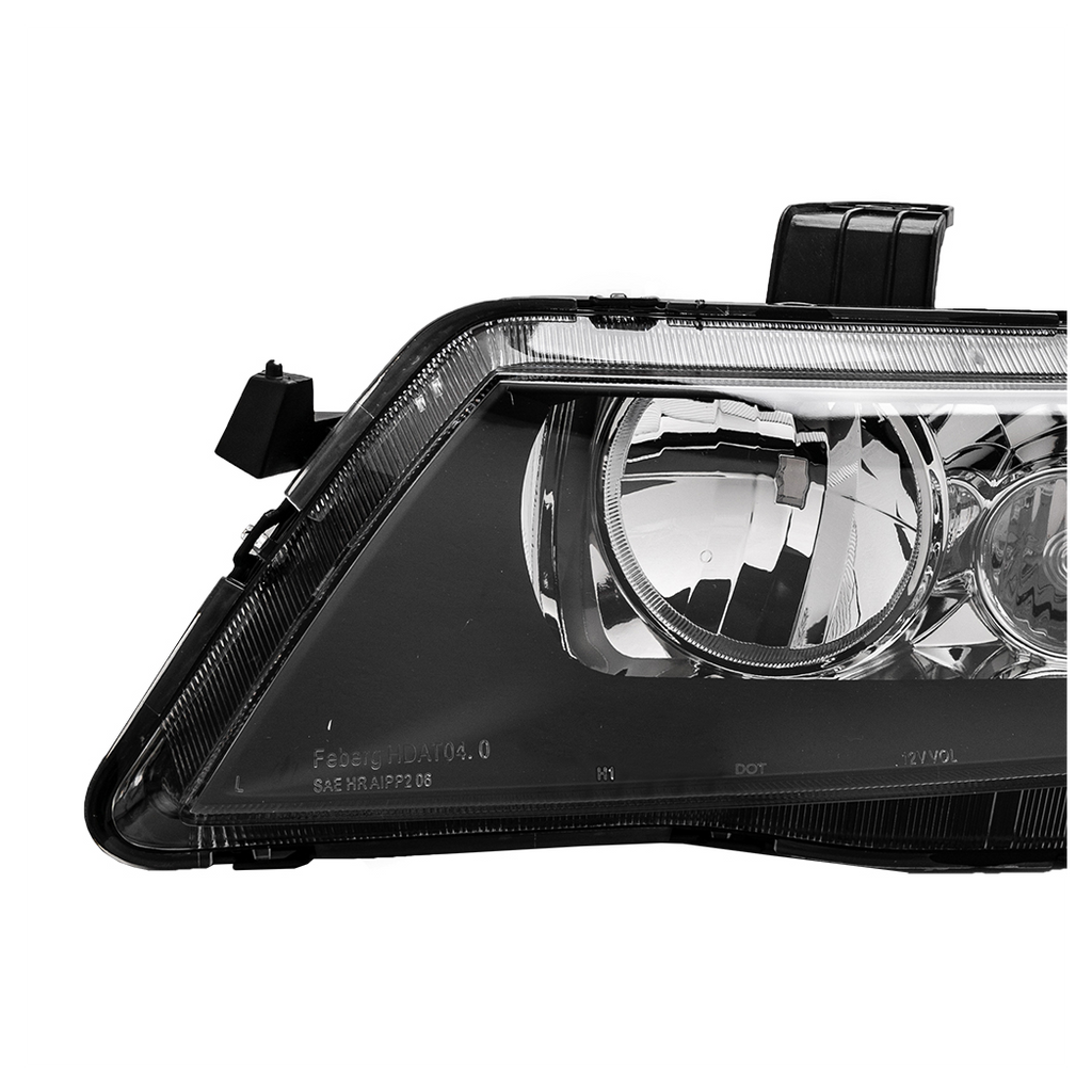 Set of (2) Headlights Halogen  Factory Black Clear for 2004-2008 Acura TSX
