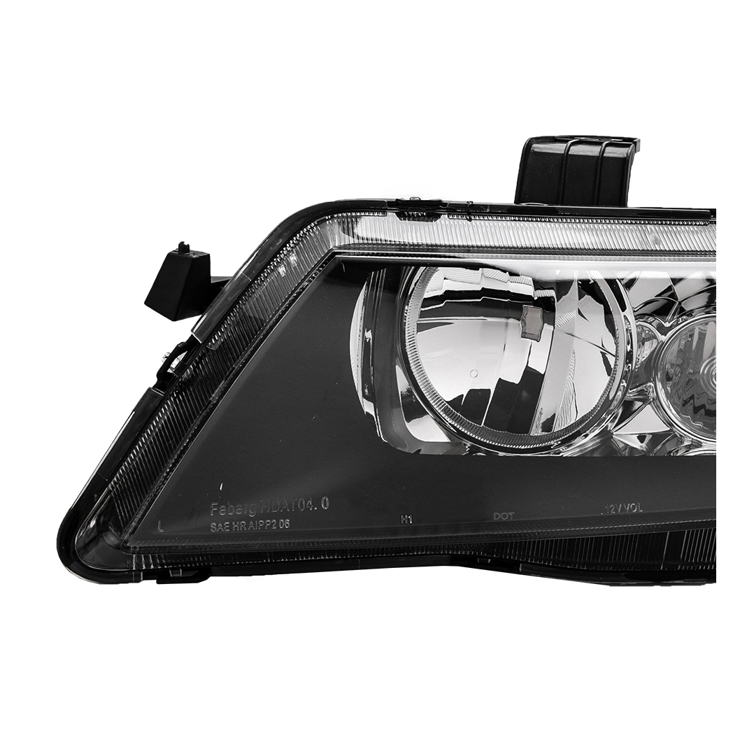 Set of (2) Headlights Halogen  Factory Black Clear for 2004-2008 Acura TSX