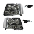 For 07-14 chevy tahoe suburban black housing clear corner headlight head lamps