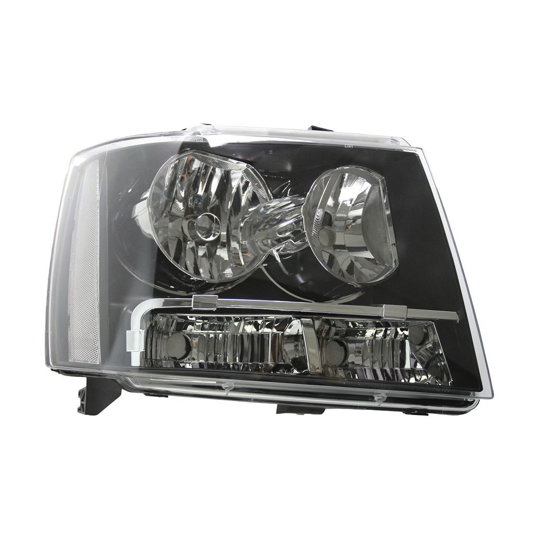 For 07-14 chevy tahoe suburban black housing clear corner headlight head lamps