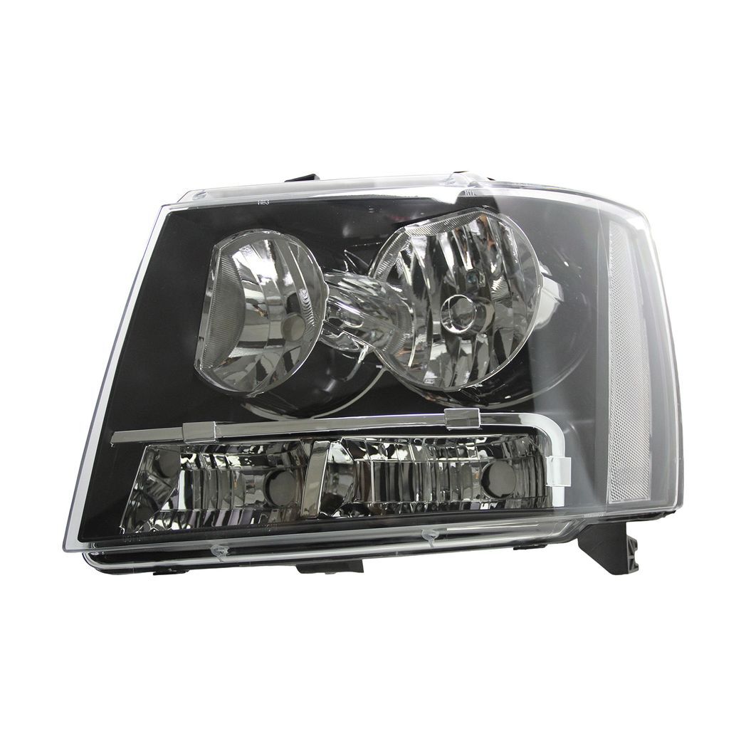 For 07-14 chevy tahoe suburban black housing clear corner headlight head lamps