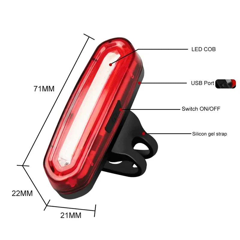 Color: Pink - Cycling Tail Light Outdoor Highlight USB Charging Mountain Led Warning  Bike Lights Tail Lamp Rear Light Bicycle Accessories