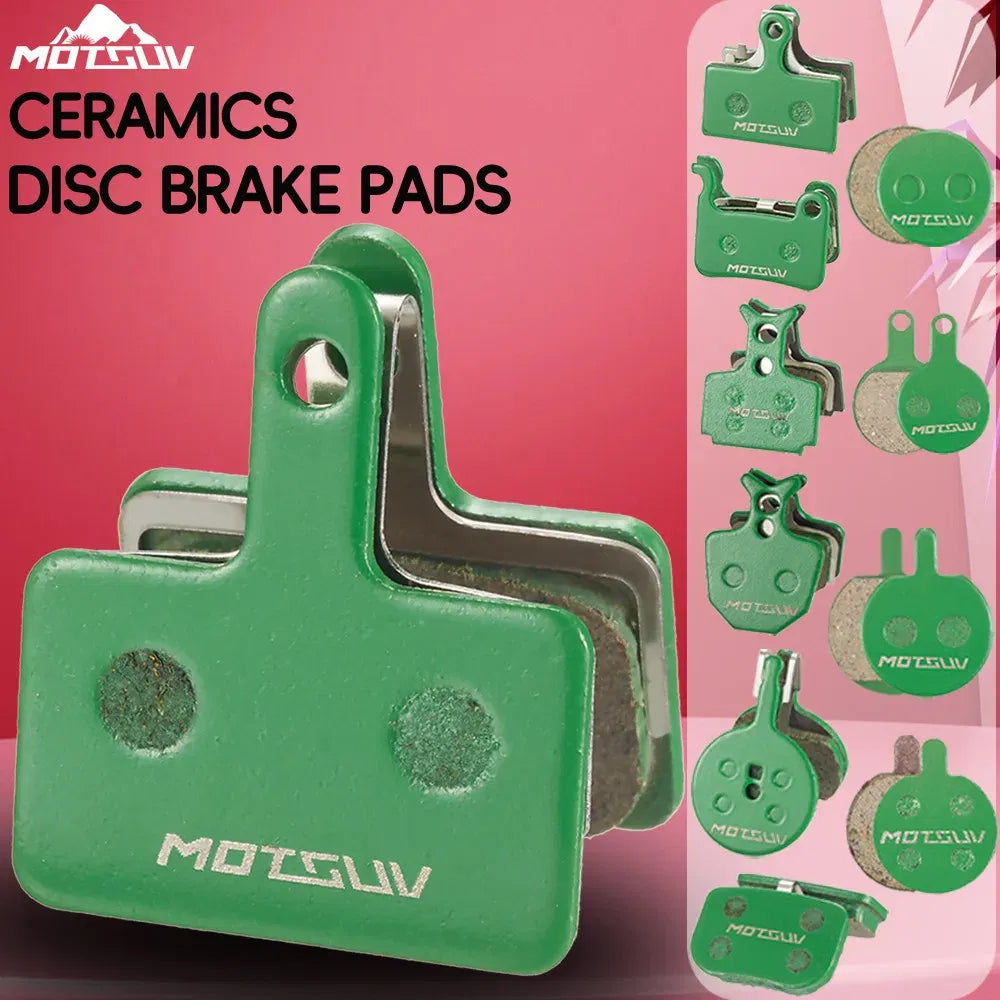 Color: Green - MOTSUV Bicycle Ceramics Hydraulic Disc Brake Pads For AVID SHIMANO HAYES SRAM MAGURA FORMULA HOPE Cycling MTB Bike Bicycle Parts