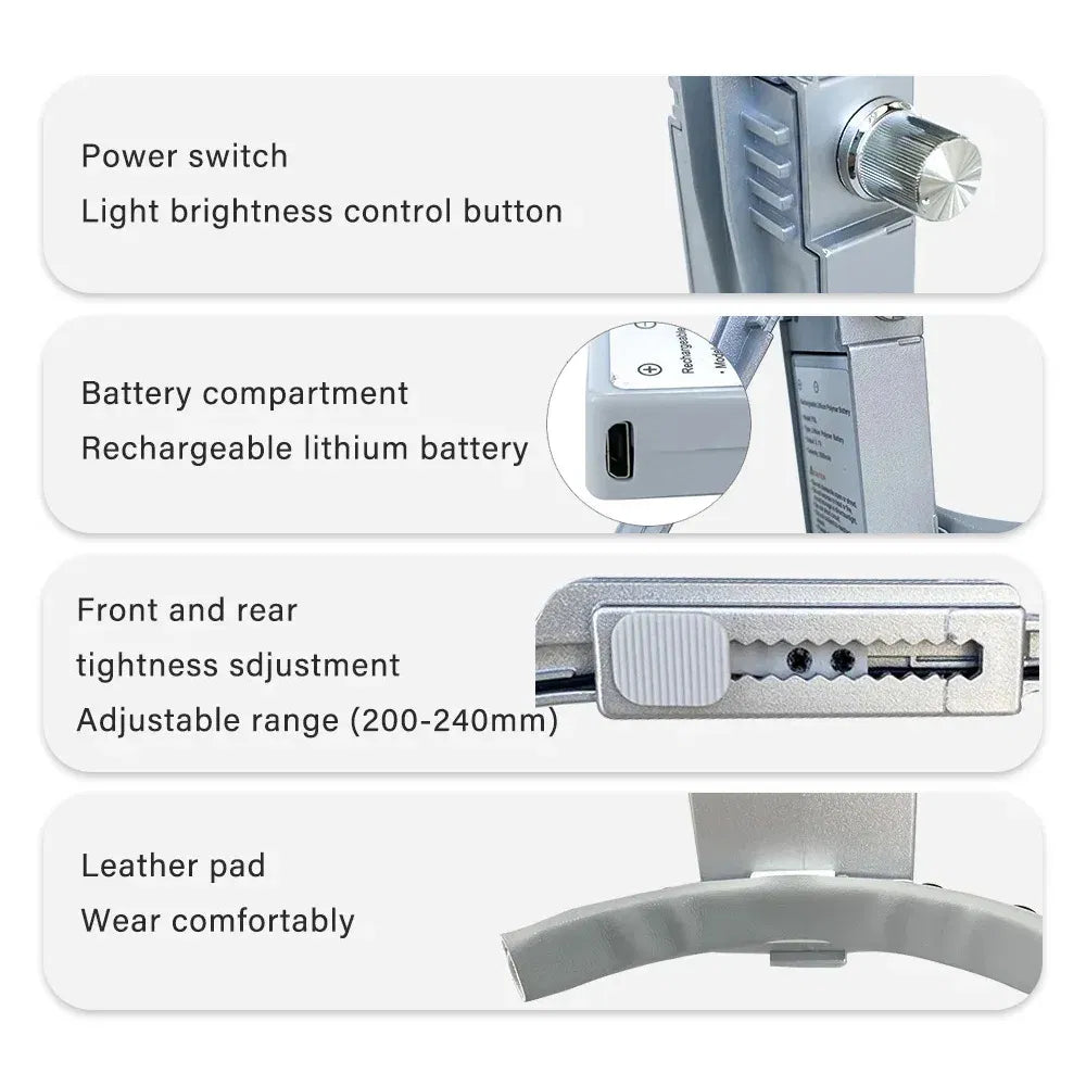 Color: 2 - Dental LED Head Light Lamp For Magnification Binocular Loupes Denspay 5W Light 2.5X 3.5X Dentisit Surgical Headlight Lab Tools