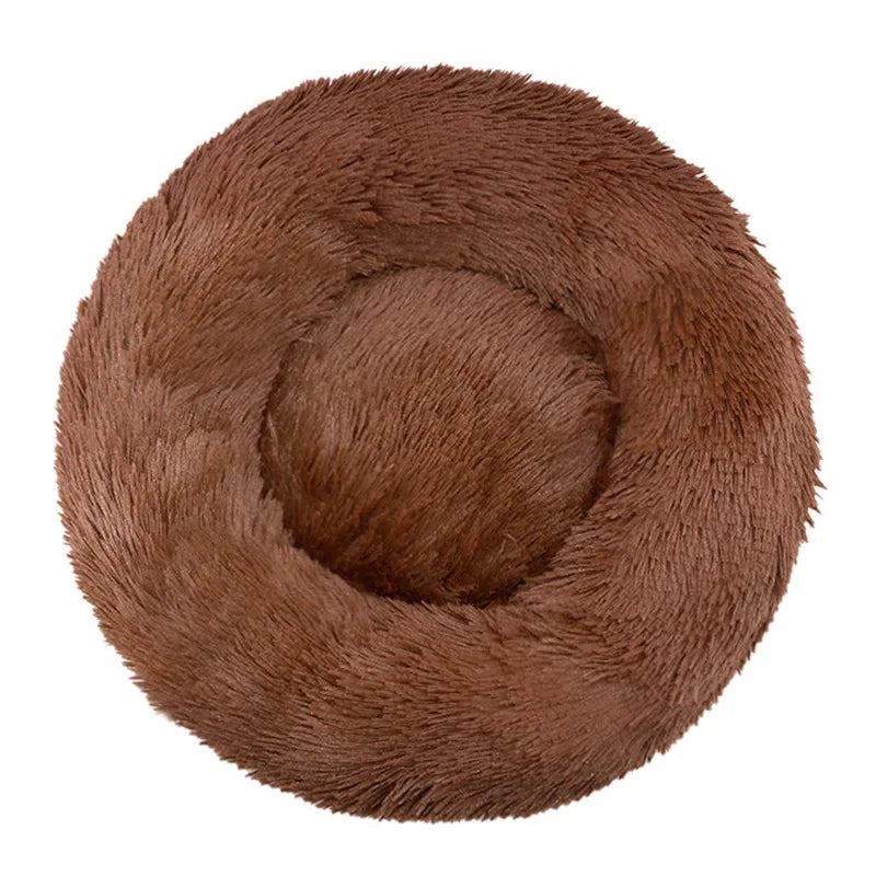 Calming Plush Donut Pet Bed – Washable Anti-Anxiety Dog & Cat Bed