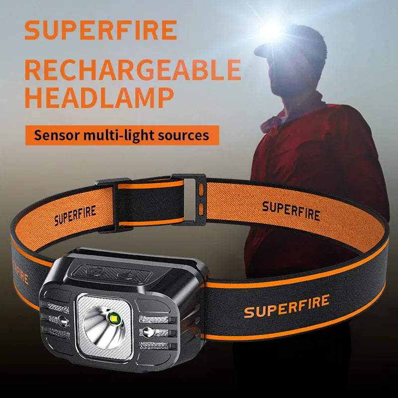 Emitting Color: Green, Ships From: CHINA - New SUPERFIRE HL75 Series Mini LED Headlamp USB-C Rechargeable Flashlight Powerful Headlight Outdoor Fishing Camping Lantern
