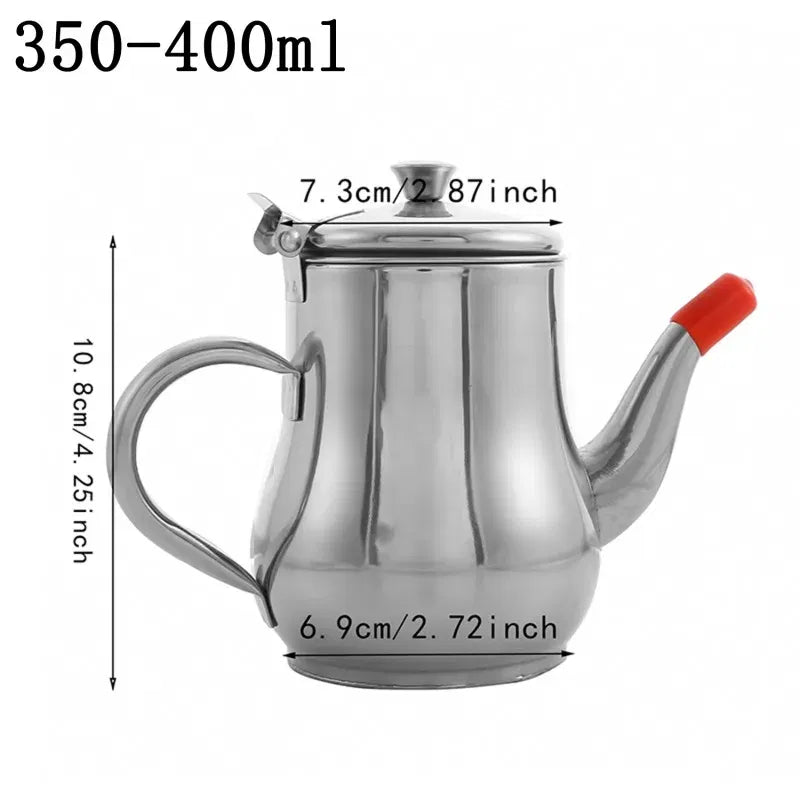 Color: plum - Cooking Oil Filter Pot Container Oil Separator Bottle Stainless Steel Storage Pot Oil Tank With Filter Mesh Kitchen Household