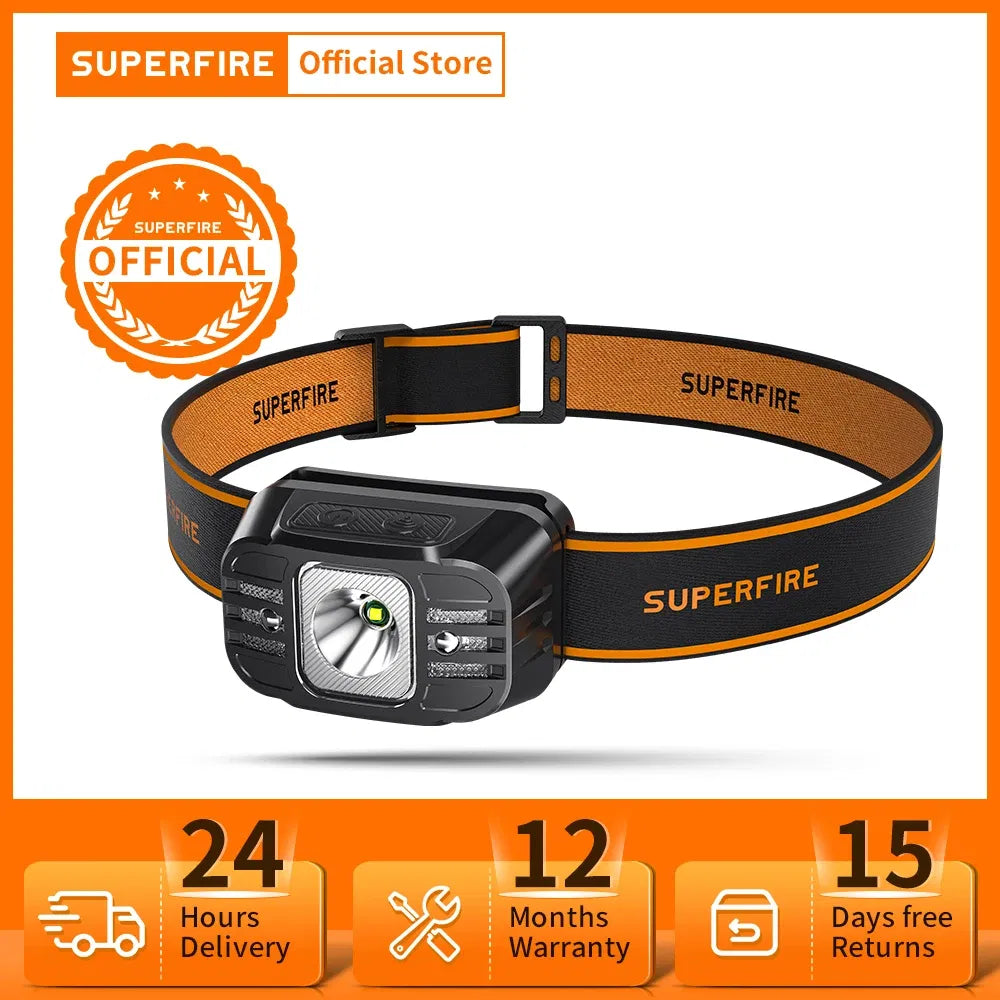 Emitting Color: RGB, Ships From: CHINA - New SUPERFIRE HL75 Series Mini LED Headlamp USB-C Rechargeable Flashlight Powerful Headlight Outdoor Fishing Camping Lantern
