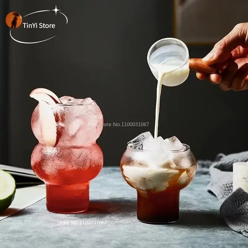 Color: light yellow, Capacity: 301-400ml - Transparent Heat Resistant Glass Coffee Mug Glass  Latte Cup Breakfast Mug Milk Water Cocktail Glass Cup Beer Drinking Glasses