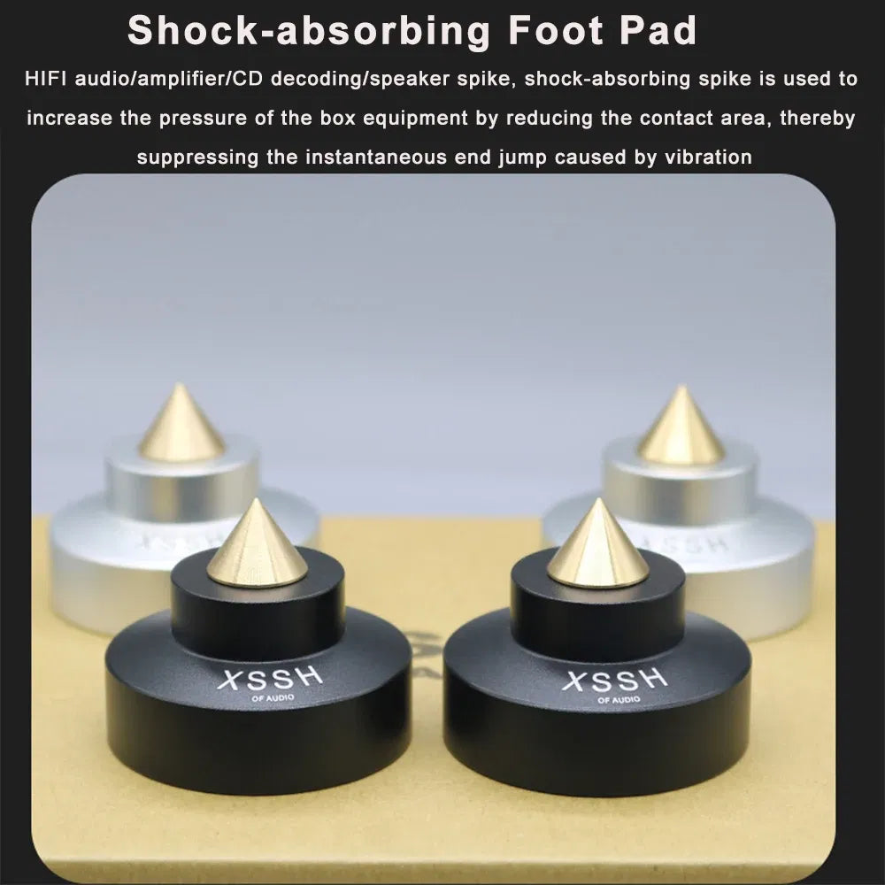 Color: Red, Bundle: Bundle 2 - 2023 New Shock Absorber Spikes XSSH Audio Audiophile Damping Pad HIFI Speaker CD Player Amplifier Aluminium isolation Feet Spike