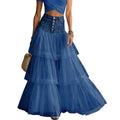 Maxi Skirt Women Skirt Women’s High Waist Mesh Skirt Breathable Patchwork Maxi Versatile Wedding Night Out Summer Mesh Skirts