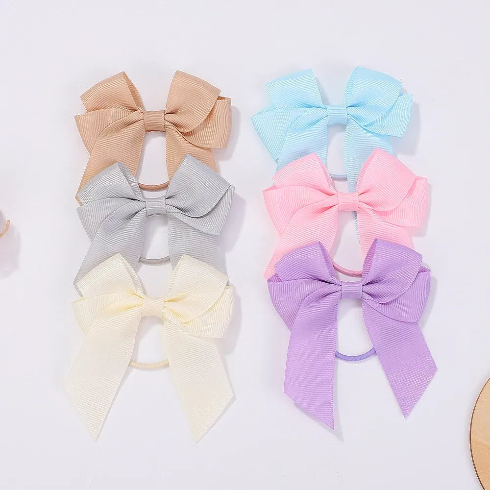 Color: Light Grey, Size: 3XL - 1/2 Pcs Sweet Hair Ribbon Hair Band for Girls Toddler Cheer Bow Head Rope Kids Headwear Double Ponytail Support Hair Accessories