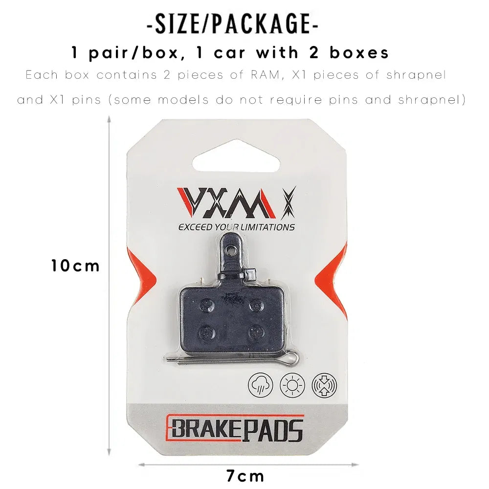 Color: Brown - VXM MTB Bike Cycling Hydraulic Disc Brake Pads Resin semi-metallic for SHIMANO AVID HAYES Magura Formula M8020 DB Bicycle Parts