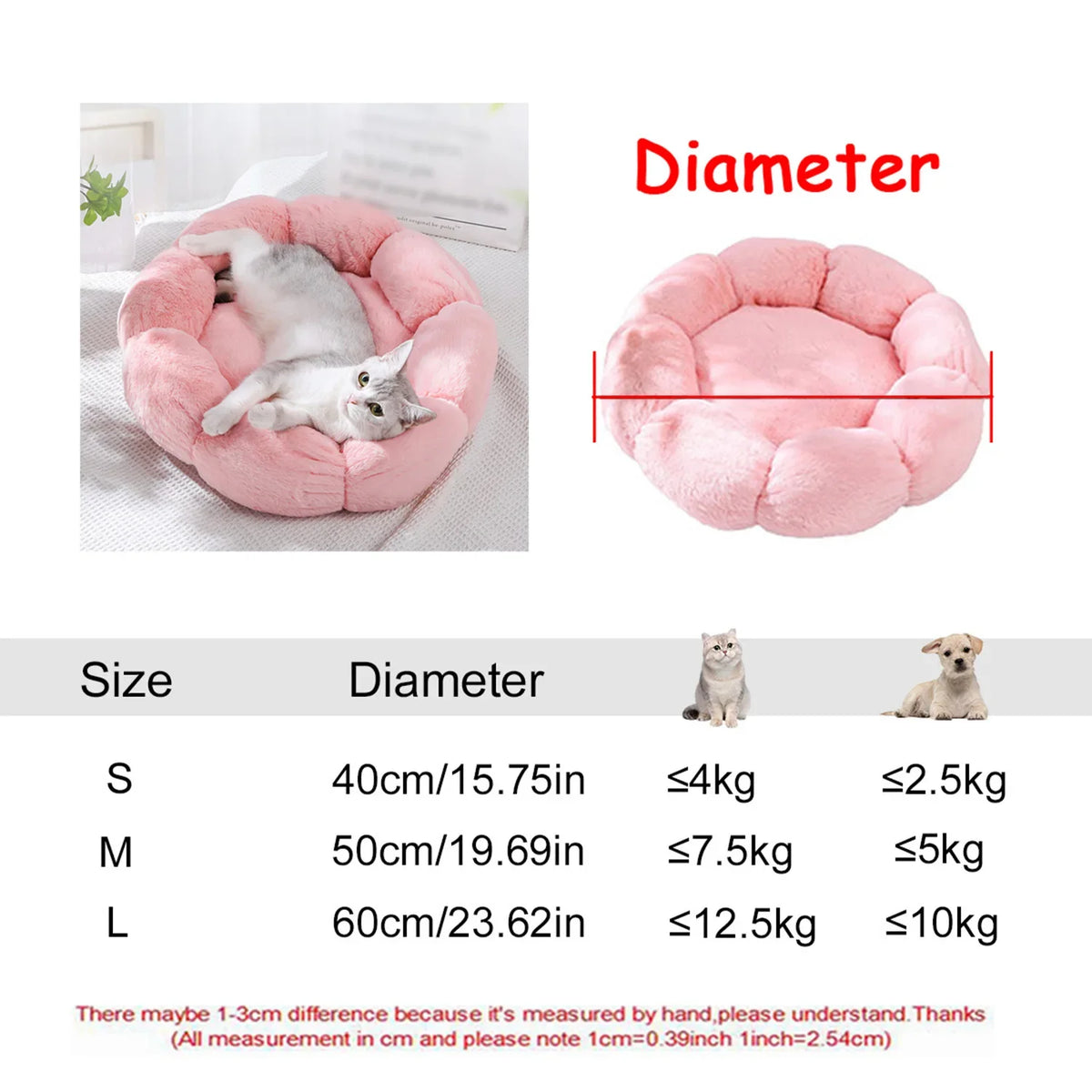 Calming Plush Donut Pet Bed – Washable Anti-Anxiety Dog & Cat Bed