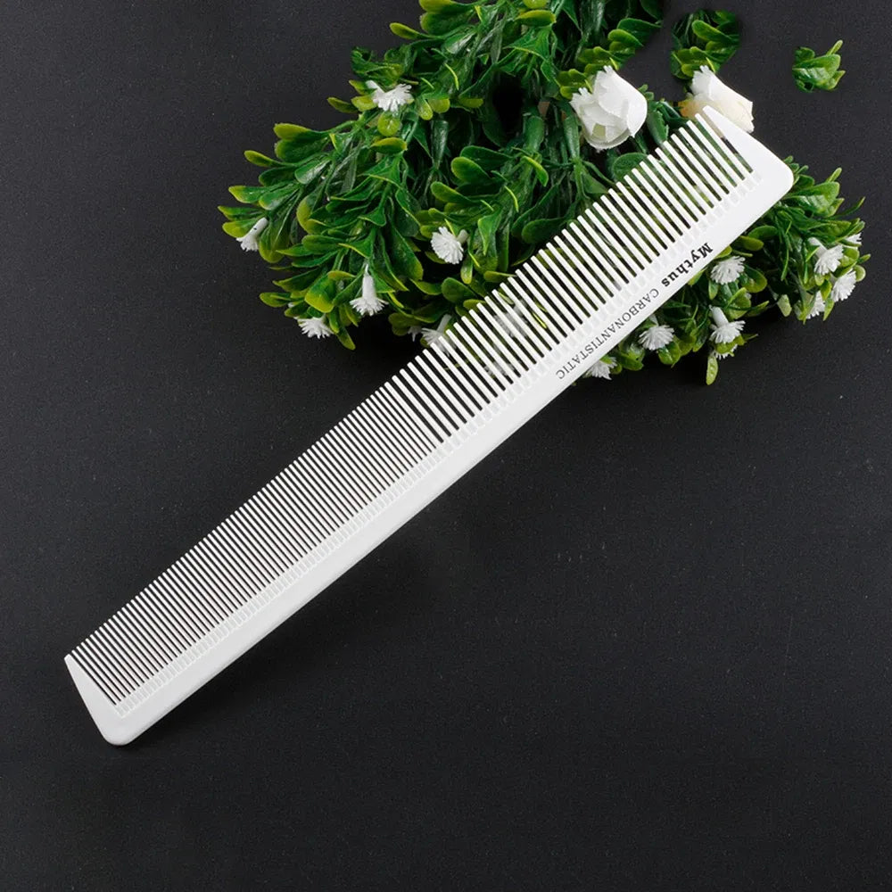 Color: Light Red - Mythus Hairdressing Carbon Comb For Haircut Barber Anti Static White Rat Tail Comb Beauty Professional Hair Styling Tools Comb