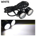 Color: WHITE - 2pcs Motorcycle Flash Strobe Eagle Eye Motorcycle Daytime Running Light Fog Lamp Headlight Moto Accessories
