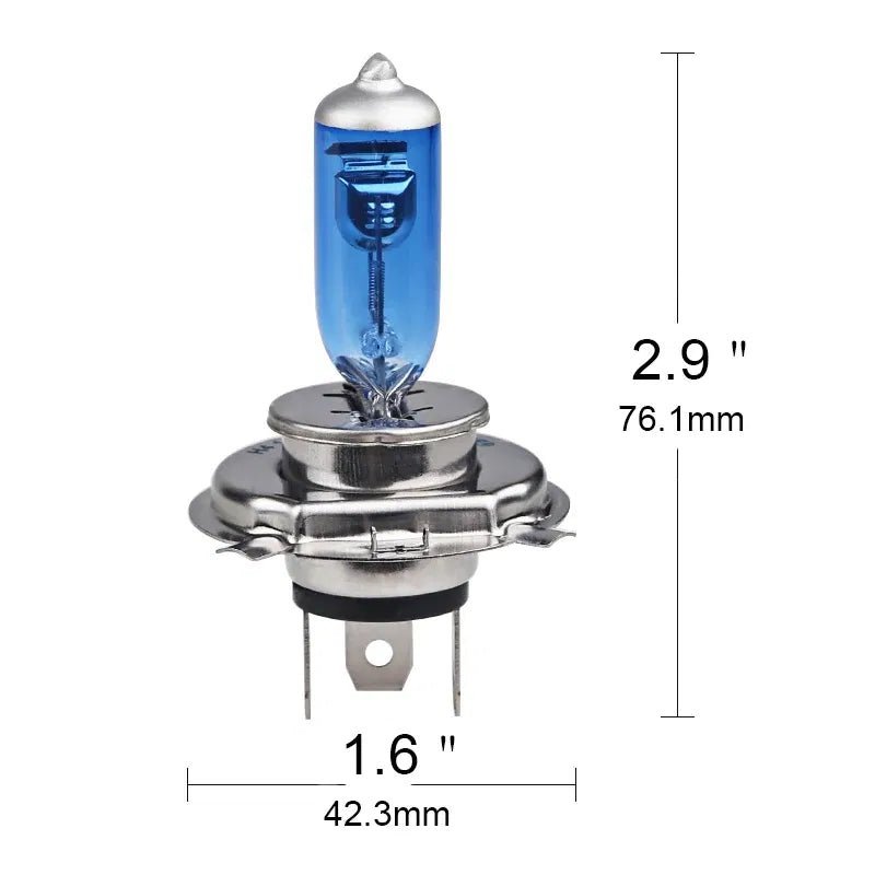 Emitting Color: Crystal Blue - H4 Lamp 12V Halogen Bulb Car HeadLight Bulb H4 55w 100w Light Bulbs For Car Headlight 2pcs 6000k Car Accessories H4 Halogen