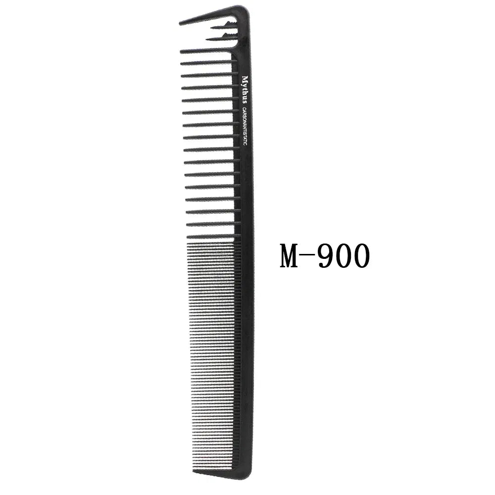 Color: light yellow - Mythus Hairdressing Carbon Comb For Haircut Barber Anti Static White Rat Tail Comb Beauty Professional Hair Styling Tools Comb