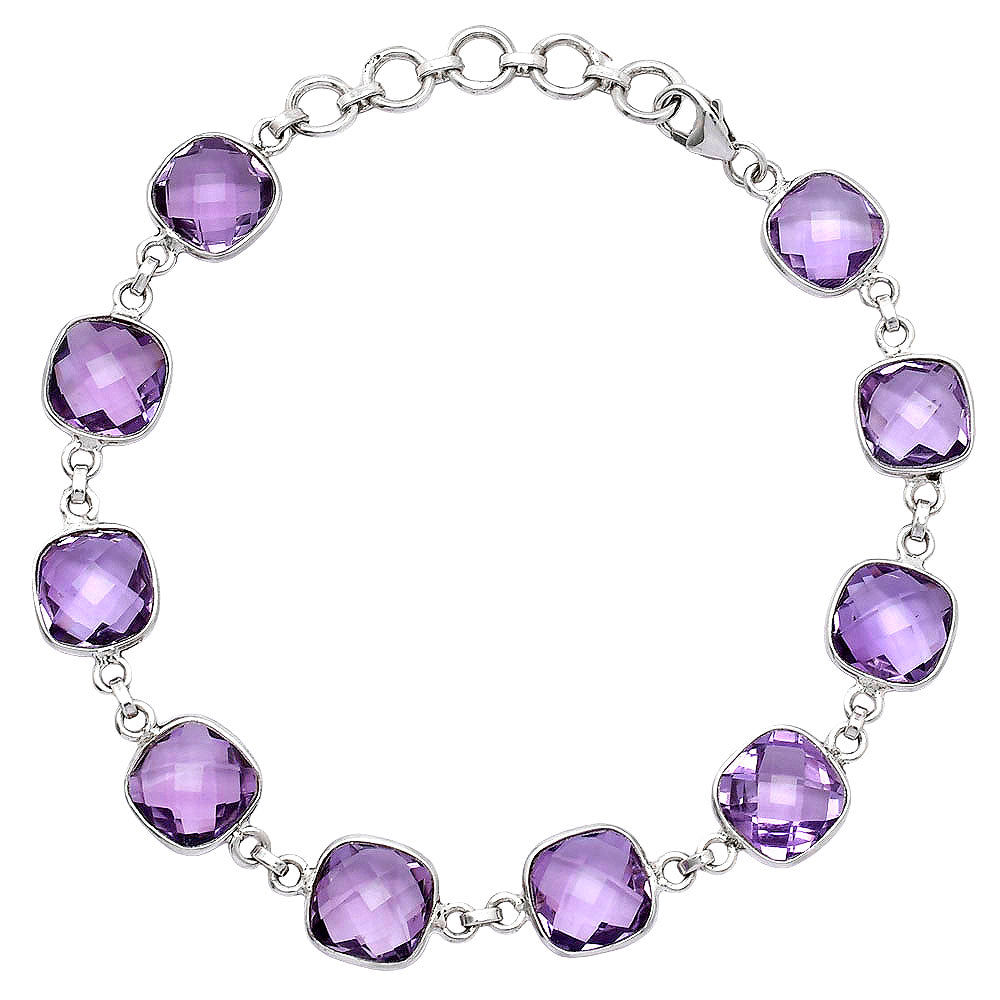 Amethyst Checker Briolette - Brazil Bracelet B-1001 SDB5276